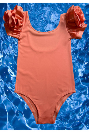 QYMOS PRIVE Girl's Design Swimsuit with Fluttered Ruffles Sea Pool