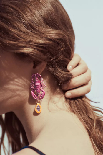 SU PERİSİ TAKI BİJUTERİ Brand Model Pink Crab Earrings