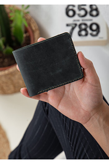 Niki Leather Valerin Classic Handmade Khaki Real Leather Wallet