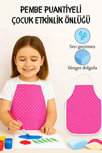 Morlay Activity Children's Apron – Nursery Kindergarten Activity Painting Apron with Liquid Proof Sponge 2-8 Years Old