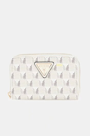 Guess G Wave Slg Medium Zi Women's Ecru Wallet Swjt9344140-Stl