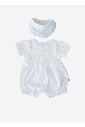 kitikate Organic Rita Hair Band Shorts Jumpsuit White