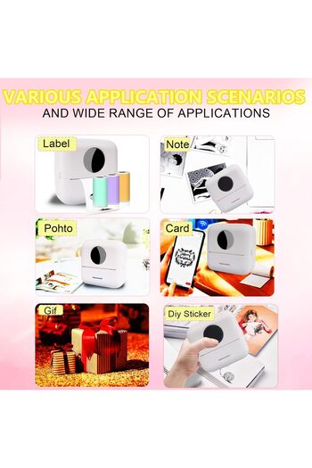 KidLe Thermal Mini Printer,Bluetooth Printer for Phone, Wireless Label Printer with Tape