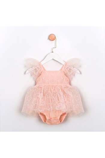 PİTABABY ⭐   Tutu Star Patterned Baby Rompers-Salmon