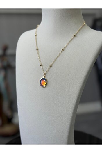 Store Color Changing Drop Necklace with Steel Chain