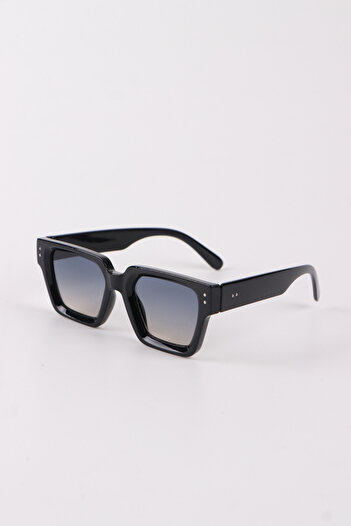 MACERATİ Dikarlo Unisex Black Square Frame Colorful Glass Uv400 Sunglasses