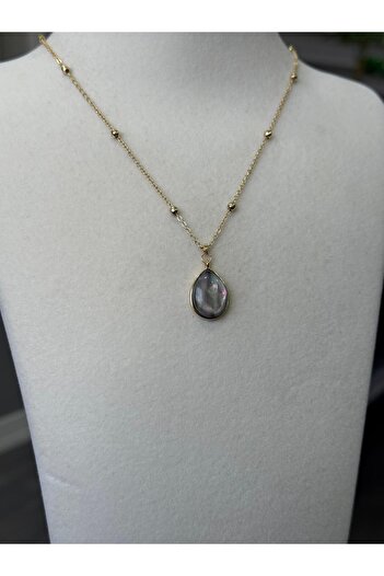 Store Gray Drop Color Changing Necklace with Gold Steel Chain