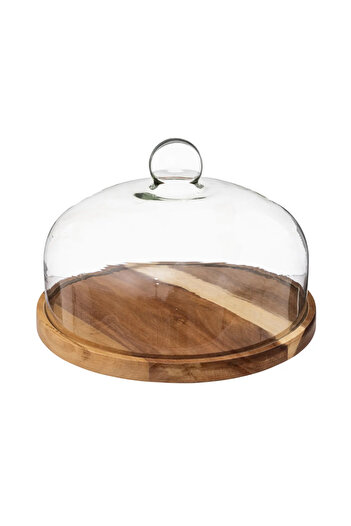 Secret de Gourmet Acaccia platter with glass bowl, 30 cm