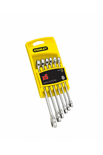 Stanley combination wrench set, 10-15mm, 6 pieces