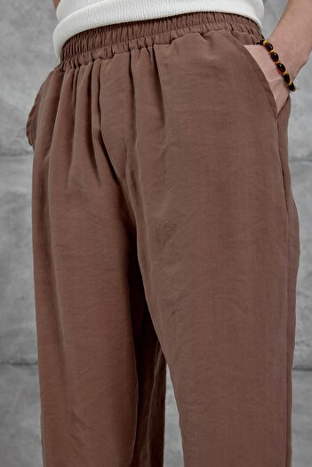 NOMARC Light Brown Nmrc Modal Fabric Trousers