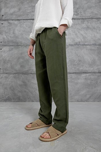 NOMARC Khaki Nmrc Muslin Baggy Trousers