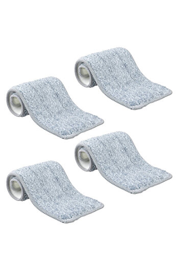 flores Set 4 Rezerve pentru mop plat, microfibra, gri, 120 x 325 mm