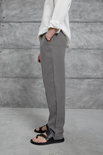 NOMARC Erkek Gri Nmrc Müslin Baggy Pantolon