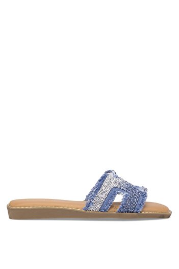 Guja 25Y177-1 Women's Stone Flat Slippers Blue