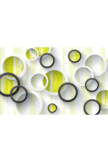 media Photo wallpaper Black and white circles, 250 x 200 cm