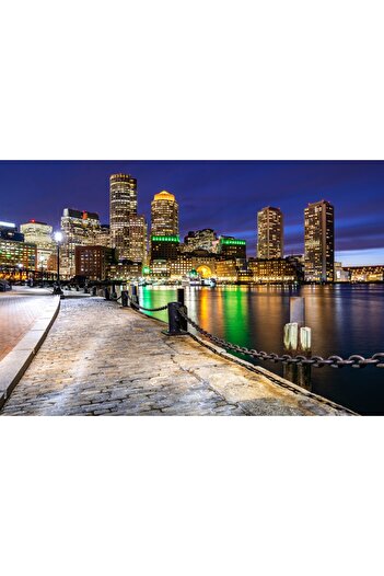 media City45 Boston at night wallpaper, 250 x 200 cm