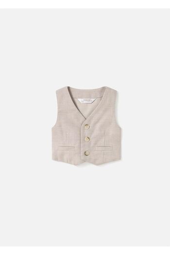MAYORAL Baby Boy Linen Vest Beige 1394