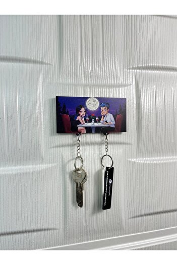 karbonsoft Romantic Dinner by Moonlight Themed Fun Keychain and Hanger