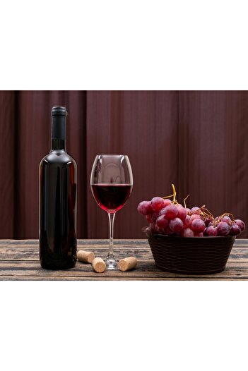 media Self-adhesive and washable wall mural Composition58 Wine, grapes, glass, 200 x 150 cm