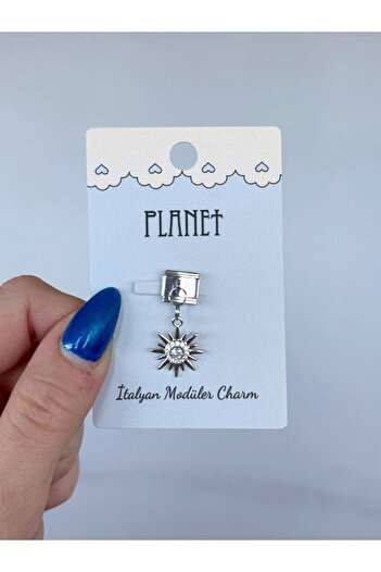 Planet Butik Italian Charm with Stone Sun Hanging Card
