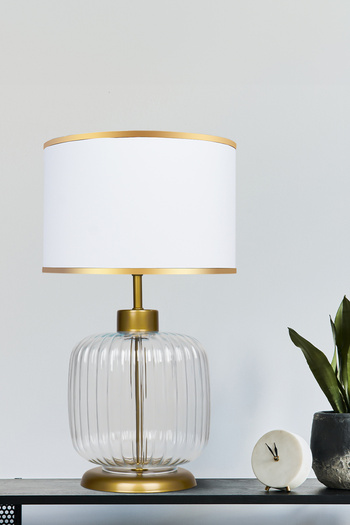 MINIMAL ETICARET VE BILGI TEKNOLOJILERI İntense Transparent Gold - White - Glass Lampshade
