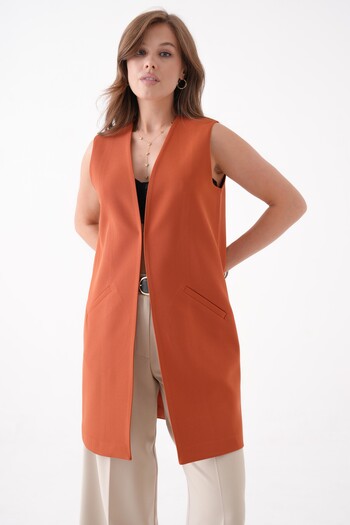 Saade Tile Agraf Comfortable Cut Vest with Closure Pocket
