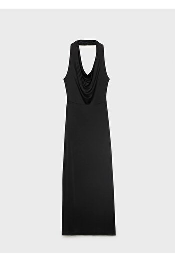 MANGO Woman Sırtı açık drape elbise