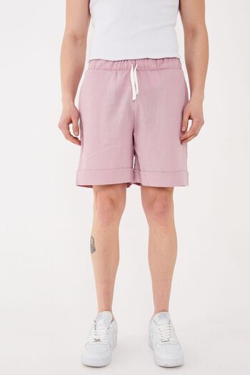 RELAXL 100% Cotton Şile Cloth Loose Fit Unisex Short Lilac Summer Shorts