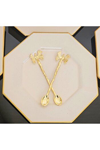 Barok 6lı pasta tabak krem gold cam