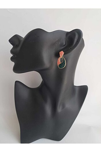 BHR AKSESUAR Green Pink Pearlescent Earrings