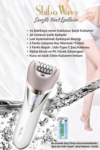 Shibowavy 7 Başlıklı Süper Lüx Epilatör / Epilasyon (Yeni Versiyon)
