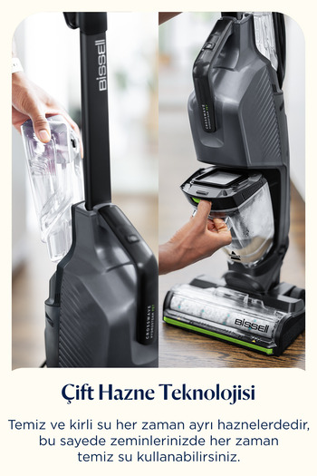 Bissell CrossWave HydroSteam Pet Pro Buharlı Dikey Süpürme ve Silme Makinesi