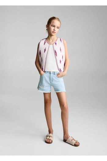MANGO Kids Μπλούζα χωρίς μανίκια με λεπτομέρειες κεντήματος