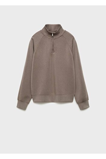 MANGO Woman Fermuarlı Boğazlı Sweatshirt