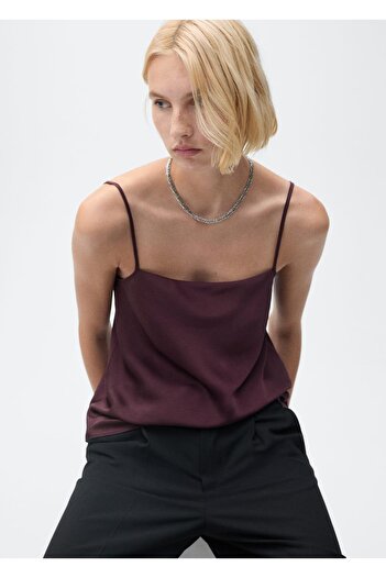 MANGO Woman Thin Strap Satin Blouse