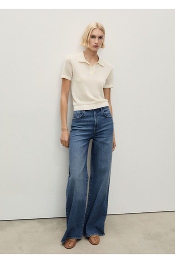 MANGO Woman Wideleg Jeans with High Waist