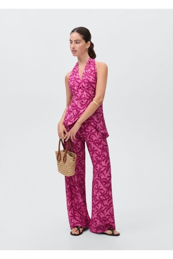 Mango Teen Palm Tree Patterned Pants