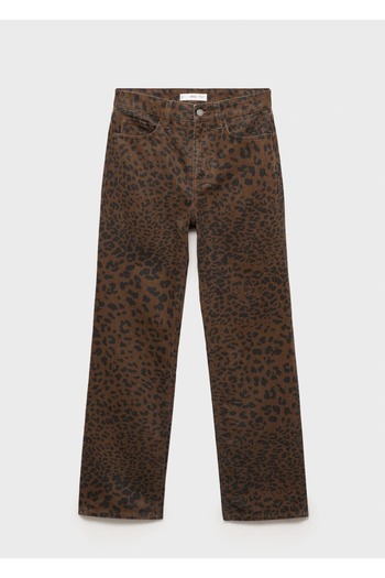 MANGO Woman Leopard Straight Cut Jean