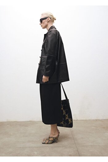 MANGO Woman Straight Cut Gathered Skirt
