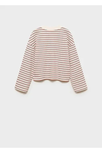 MANGO Kids Printed Striped T-Shirt