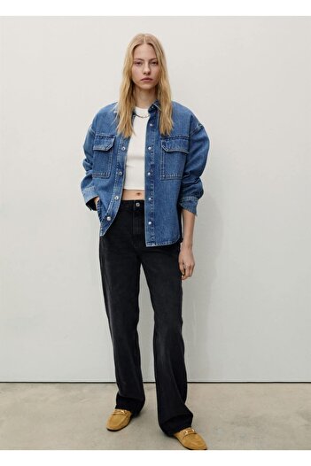 MANGO Woman Straight-Cut Mid-Waist Miami Jeans