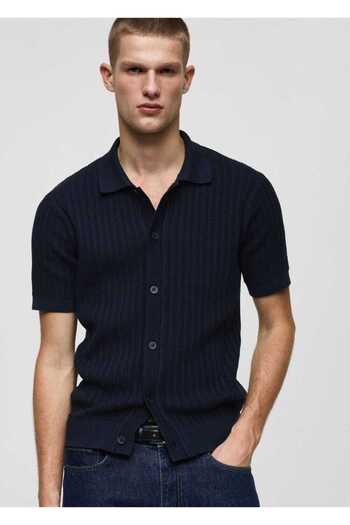 MANGO Man Polo Shirt with Molded Cotton Buttons