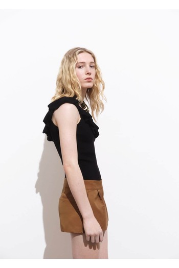 MANGO Woman Ruffled knit blouse