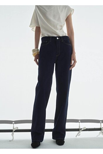 MANGO Woman High Waist Straight Cut Rinse Wash Jean