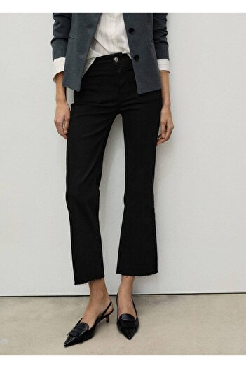 MANGO Woman Flare Jean Pants with Pockets