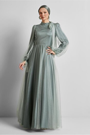 Alvina Silvery Tulle Evening Dress 50525
