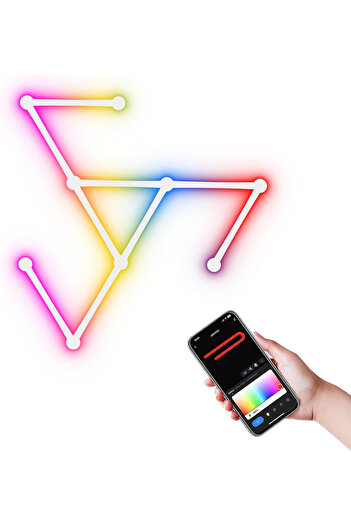 sharpdo RGB LED Geometric Splicing Light Strip Set, Supports Bluetooth and App Connection