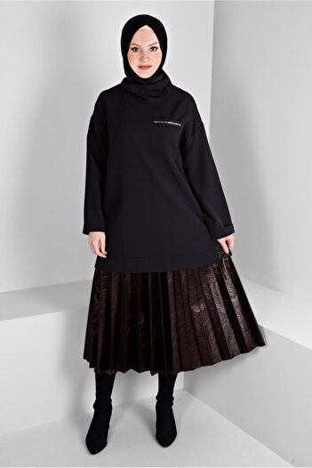 Alvina PLEATED FUNNY LEATHER SKIRT 60348