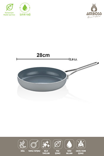 Amboss Sera Nova Yanmaz Yapışmaz Seramik Tava 28 cm – Gri