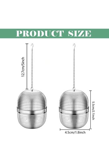 fulina Tea Strainers, 2Pcs Tea Infuser for Loose Tea, Stainless Steel Tea Ball Strainers Infuse with Chain,